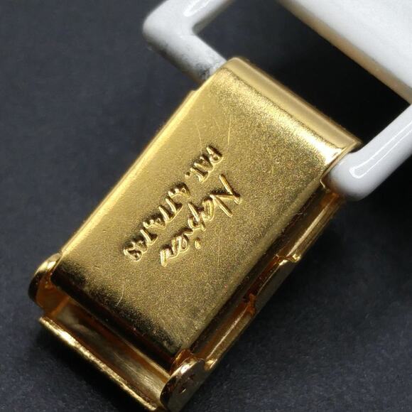 Vintage Napier White Enamel Link Bracelet, Stamped NAPIER Pat. 4.774.743 - Picture 4 of 5